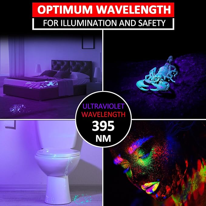 Beieverluck 10 Pack UV Black Light Flashlight Mini 395nm Pen Light with Clip LED Handheld Blacklight Detector for Leak Pet Urine Hotel Inspection Dry Stain and Bed Bug, Small