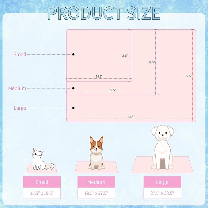 NACOCO Summer Pet Cooling Mat - Cat Dog Cushion Pad Sleeping Cool Dinosaurs Comfortable Soft for Pets Kids and Adults(Pink Dinosaur, M)