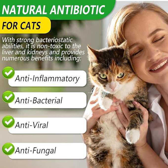 Antibiotics for Cats, Cat Antibiotics for Injections, Natural Cat antibiotic for Immune & Allergy Relief, Cough Relief, Yeast Injection, UTI Treatments, Cats Antibiotic Drops, 60ML