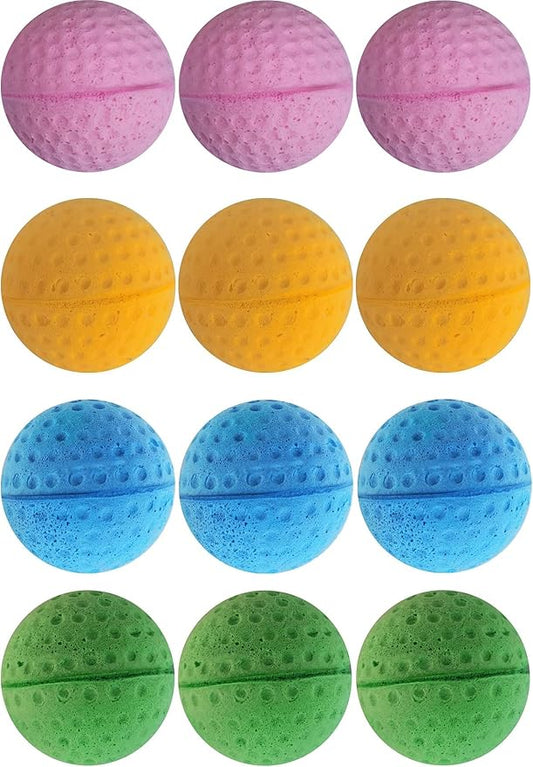Cat Sponge Ball Toy - Soccer & Golf Foam Balls (48 Count)