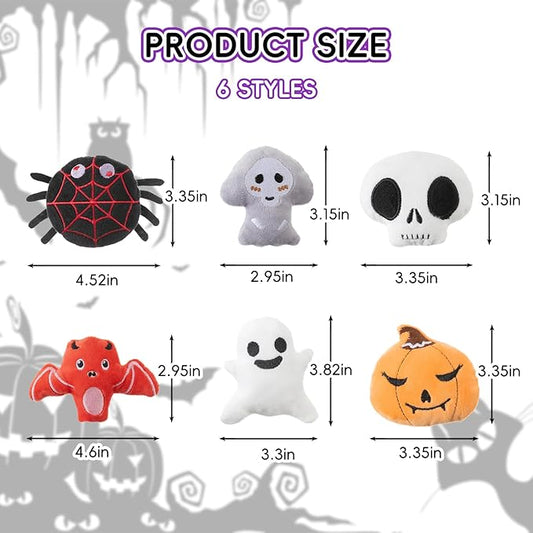 6pcs Halloween Catnip Toy，Indoor Pumpkin Ghost Shaped Cat Toy Plush Interactive Chew Bite Toys for Cat Kitten Indoor Festive Holiday Cat Lover Gift