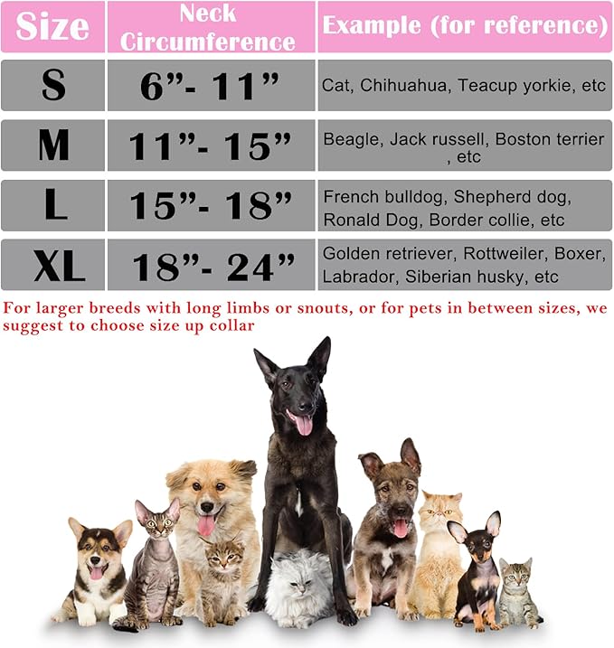 Katoggy Inflatable Dog Cone Collar for Dogs After Surgery, Soft Adjustable Blow up Donut Dog E-Collar for Small Medium Large Dog and Cats,Pink Donut,X-Large