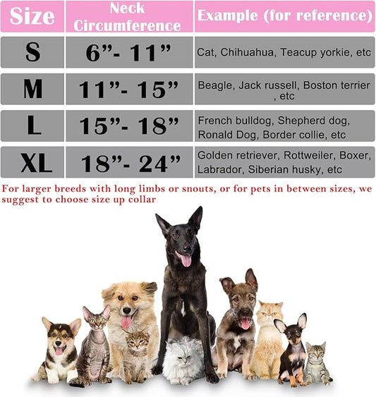 Katoggy Inflatable Dog Collar, Soft E-Collars for Dogs After Surgery, Adjustable Blow up Donut Dog Cone Collar for Small/Medium/Large Dogs and Cats