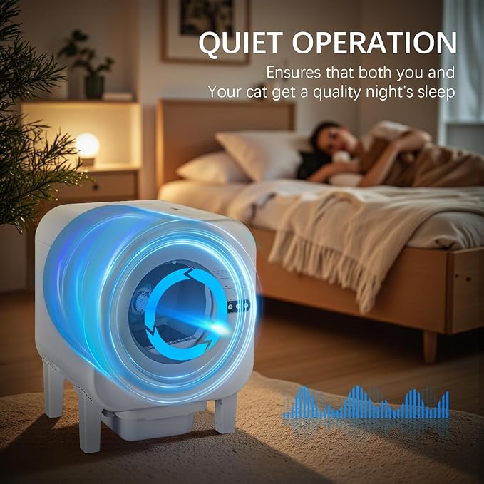 Self-Cleaning Cat Litter Box, Automatic Smart Litter Box with WiFi APP Control, Health Tracking & Odor Eliminator, Large Capacity for Multiple Cats, Safety Lock & Ultra-Quiet Operation