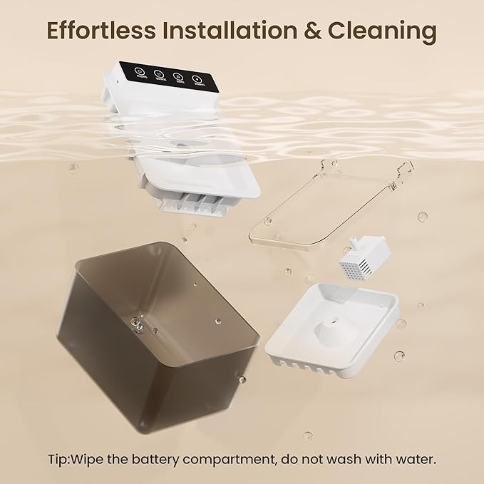 Cat Water Fountain with Dust Cover, 102 oz/3L Automatic Cat Water Dispenser Bowl with Battery Operated, Cat Fountain Super Silent Pet Water Fountain for Dogs and Cats Indoor(<30dB)