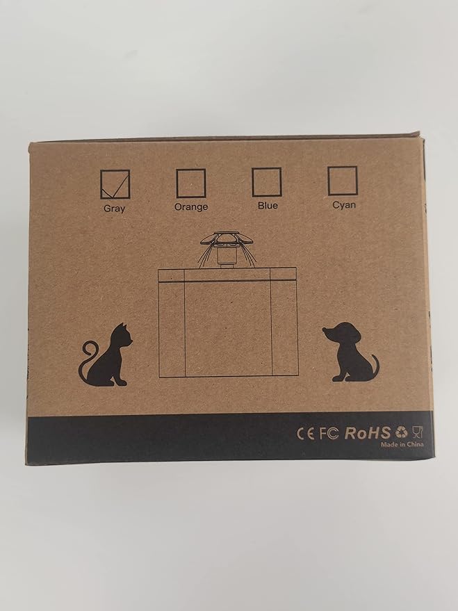 Cat Water Fountain for Cats Indoor: 67oz/2L Cat Fountain - Quiet Pet Water Fountain - Cyan Cat Fountains for Drinking Easy to Clean - for Cats&Pets& Small Animals - Including 4 Filters + 2 Sponges