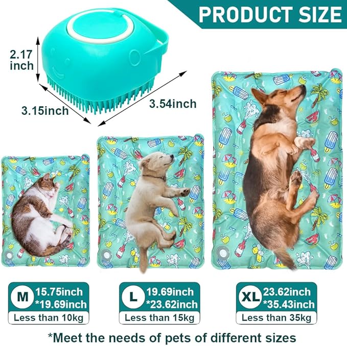 Cooling Bed for Dogs - Cats Cooling Mat Washable Pets Cooling Pad Non-Slip Keep Your Pet Cool in & Outdoor(15.75×19.69in)