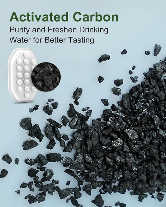 8 Pack Replacement Filters & 8 Pack Pre-Filter Sponges Set for 3.2L/108oz Pet Cat Water Fountain, Pet Fountain Filter Replacement (16 Filters & 16 Sponges)