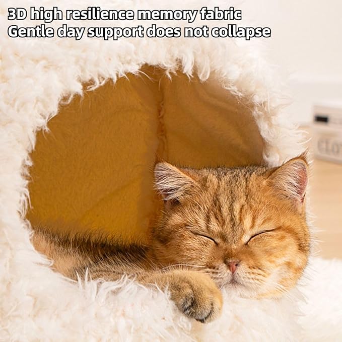 Animal Design Pet Bed Cat Dog Bed for Indoor Cats Pet Tent Cave with Removable Cushion Plush Half-Enclosed Warm House for Cats Small Dogs Kitten Puppy Sleeping (Alpacas,Small)