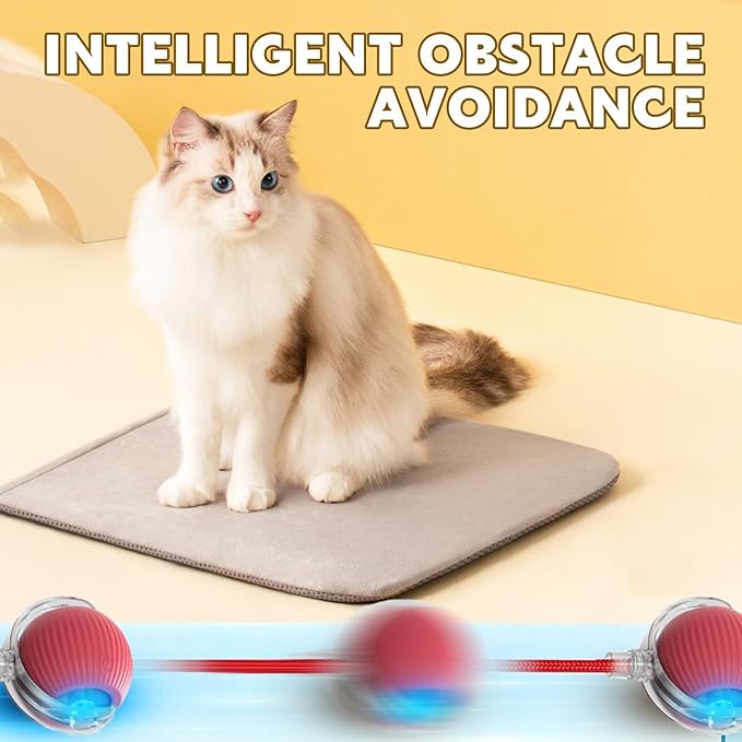 360° Smart Automatic Rolling Pet Ball - Interactive Dog & Cat Toy for Indoor Cats & Kittens (Grey)
