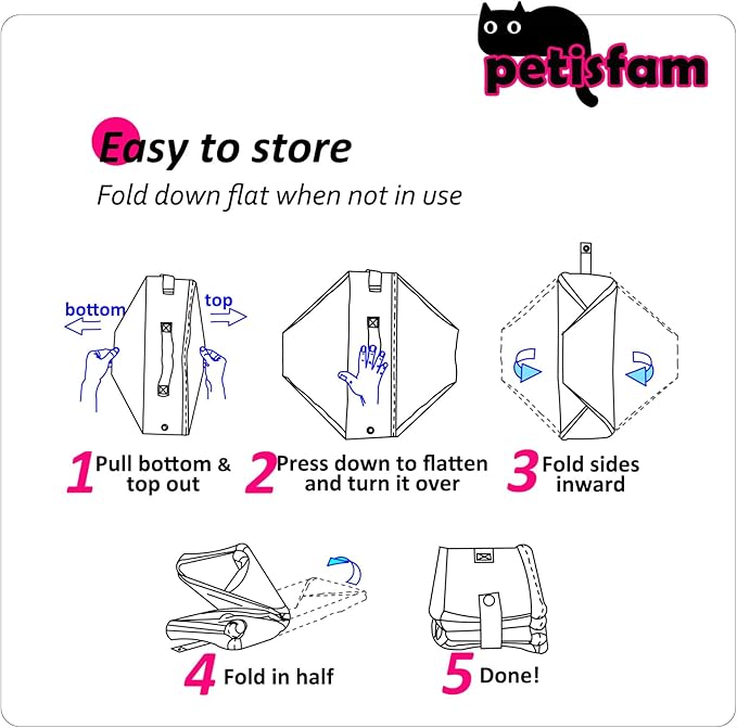 Portable Cat Travel Litter Box with Zipped Lid to Keep Odor and Litter Contained. Lightweight to Carry to Anywhere. Easy to Clean (Pink, Large)