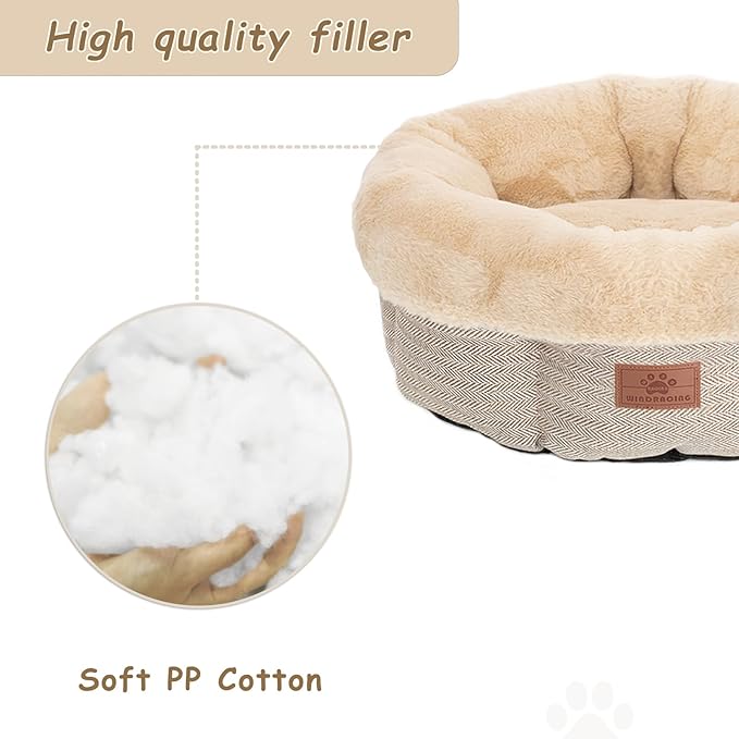 Cat Beds for Indoor Cats, Dog Bed for Small Dogs Breeds, Soft Kennel Bed, Comfy Durable Pet Sleeping Bed, Washable Roun Cat Bed & Non-Slip Bottom, Size 20" L x 20" W x 8" Th