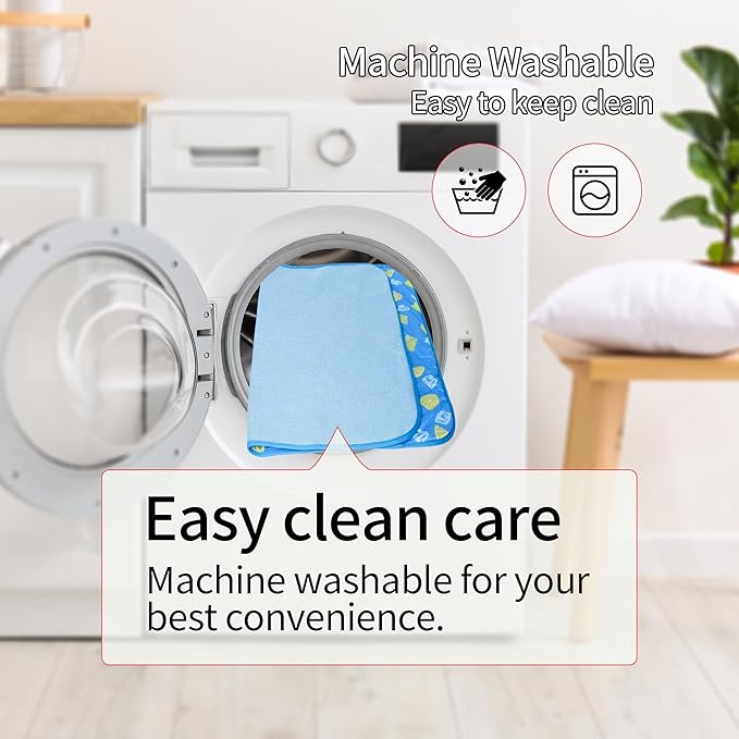 NACOCO Summer Pet Cooling Mat - Cat Dog Cushion Pad Sleeping Cool Lemon Comfortable Soft for Pets Kids and Adults (Dark Blue Lemon, L)