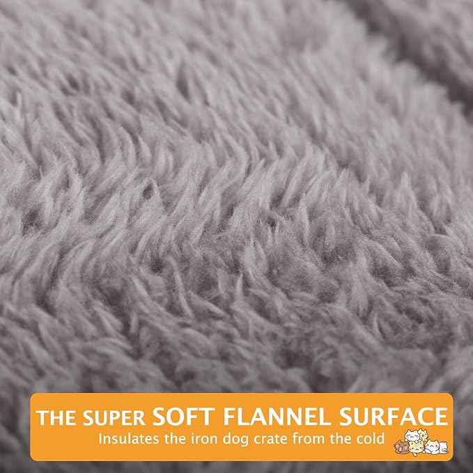 Reversible Dog Bed Mat with Plush and Corn Velvet,Soft Warm Pet Cushion, Dual Purpose Washable Sleeping Mattress Bed for Small Medium Large Dog and Cat XB004 (48"*30", Light Grey)