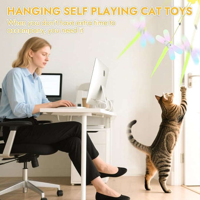 Cat Toys Indoor 8 Pcs Cat Hanging Interactive Colorful Toy Suitable for Bored Adult Cats and Kittens for Self Play Chase Exercise Mental and Physical Stimulation
