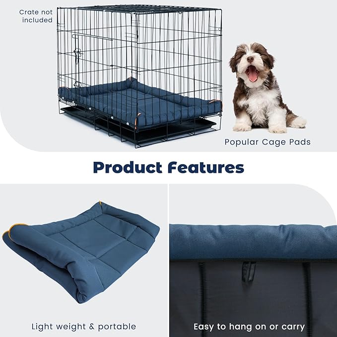 Miguel Oxford 900D Outdoor Waterproof Dog Bed for Metal Dog Crates Water-Resistant All Weather Pet Mat Durable Easy Wipe Clean Travel Indoor Outdoor Puppy Cat Crate Bed 42inch, Dark Blue