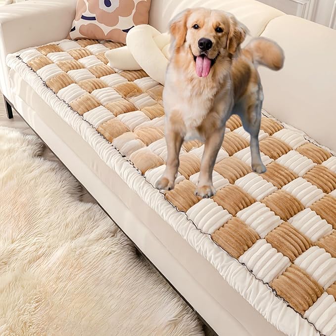 Washable Pet Bed Sofa Cover, Funny Cat Mat, Anti-Slip Dog Bed for Large Dogs (Light Coffee, 70x180 cm/28 * 71in)