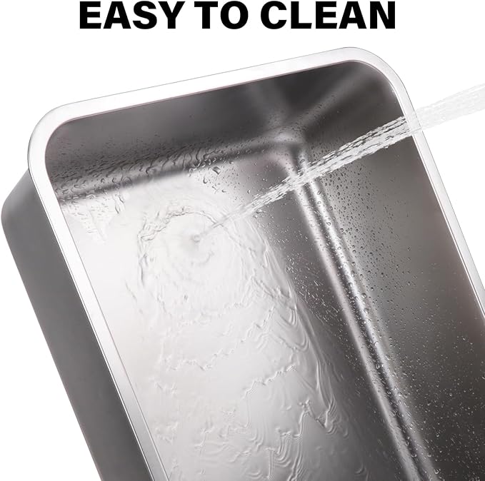 Stainless Steel Litter Box-Metal Litter Box Large for Cats Easy to Clean,Large Metal Cats Box Litter, Litter Boxes for Cat/Kitty/Rabbits,Non Stick, No Smell