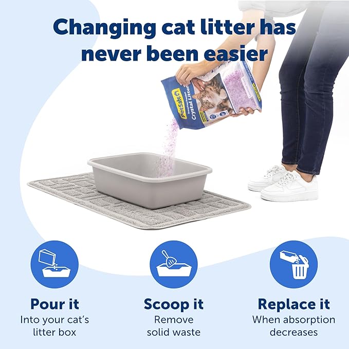 PetSafe ScoopFree Premium Crystal Cat Litter - Ultra-Absorbent Silica Universal Litterbox Crystals - Non-Clumping Odor Control - Lavender Scent - 8 lb Bag