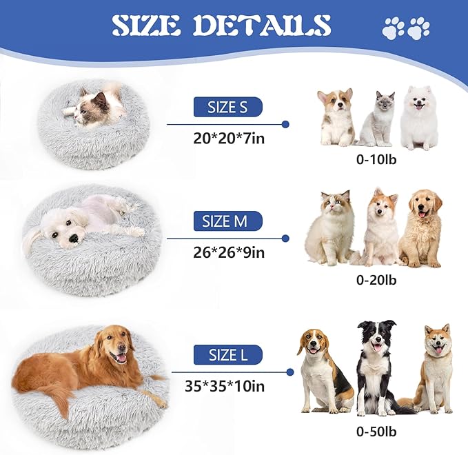 ShinHye Small Dog Bed Cat Bed Dog Bed with Blanket Plush Fluffy Hooded Dog Bed, Small Dog beds with Cover Cozy for Indoor Cats, Blanket Dog Beds Calm Anti-nxiety Dog Bed Washable
