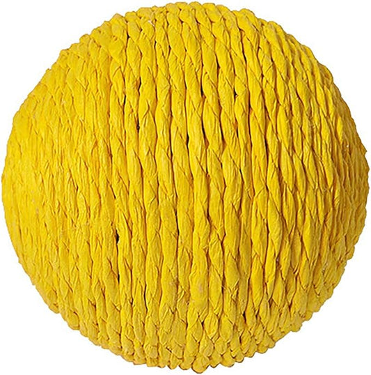 Extra Large 4-Inch Sisal Cat Ball Toy (Yellow)