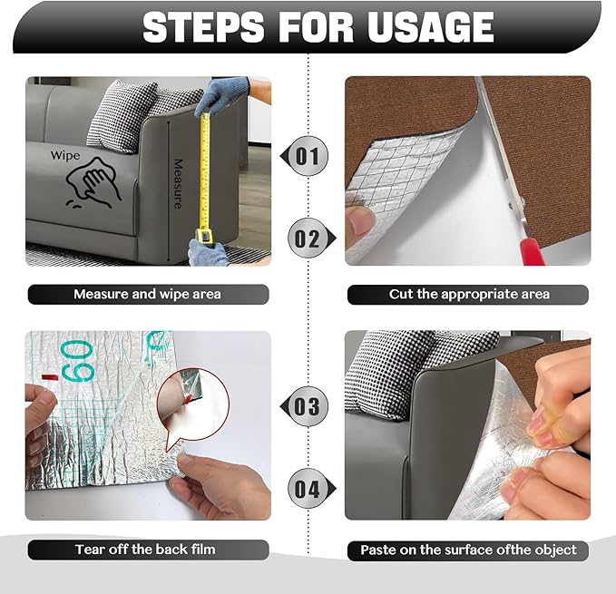 Cat Scratch Couch Furniture Protector, Adhesive Cat Scratch Pad Deterrent for Furniture, DIY Climbing Cat Scratcher Couch Protector from Cat Claws Scratching Mat for Indoor (Brown,78.7x15.8Inch)