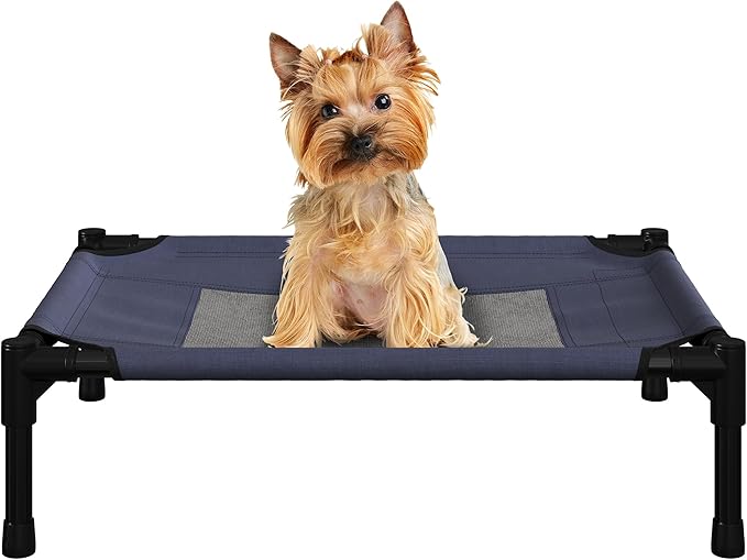 PETMAKER Elevated Dog Bed Cover - 24.5x18.5-Inch Replacement Pet Bed Cover with Mesh Panel - for Indoor/Outdoor Use - Dog Cot Not Included (Blue)