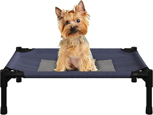 PETMAKER Elevated Dog Bed Cover - 24.5x18.5-Inch Replacement Pet Bed Cover with Mesh Panel - for Indoor/Outdoor Use - Dog Cot Not Included (Blue)