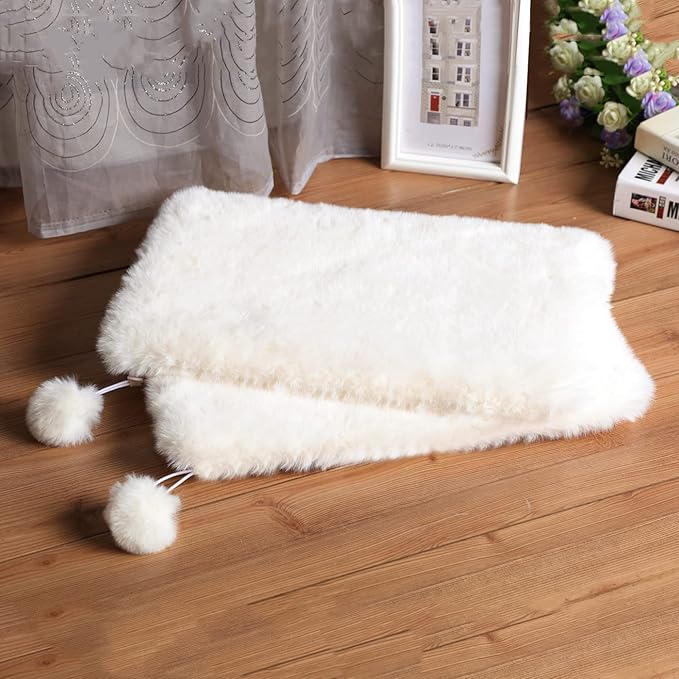 SHENGOCASE 2-Pack Cat Dog Bed Cushion, 10.6" x 17.5", Faux Rabbit Fur, for Wall Box House Crate Cage Kennel Perch, Cat Tree Pillow Pad Mat Replacement