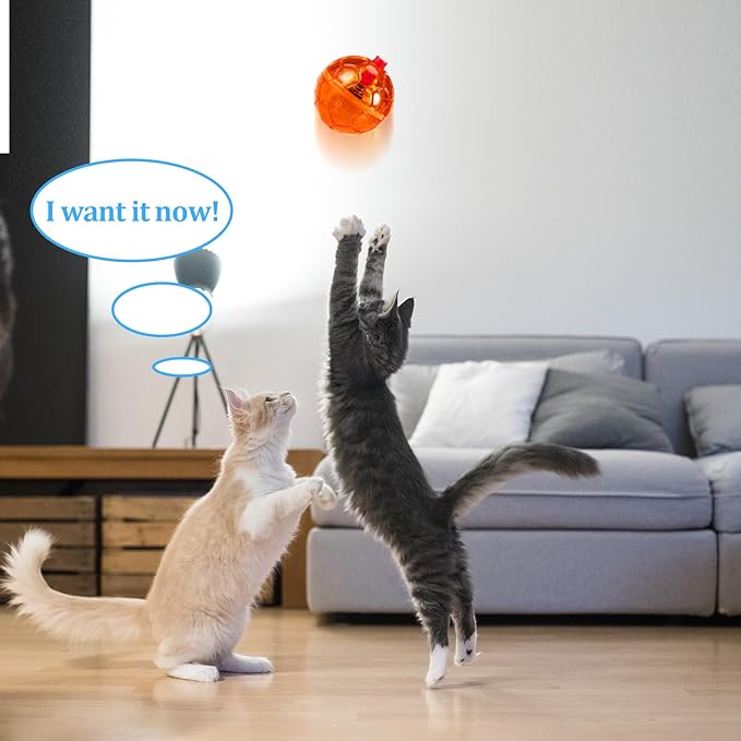 Frienda 4 Pieces Ghost Hunting Cat Ball Motion Light up Cat Balls LED Motion Activated Pet Ball Motion Light up Interactive Toys Pet Glowing Mini Running Exercise Ball Toys(Classic Color)