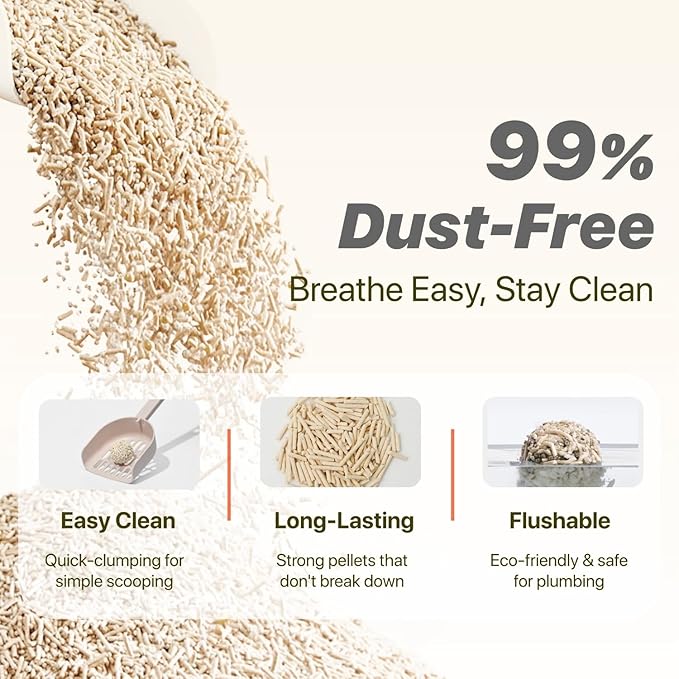 Tofu Cat Litter Natural Clumping Tofu Cat Litter, Fast Clumping and Easily Scoop-able 5.5lb/88oz 5 Scents - Original + Ocean Fresh, 2 Pack