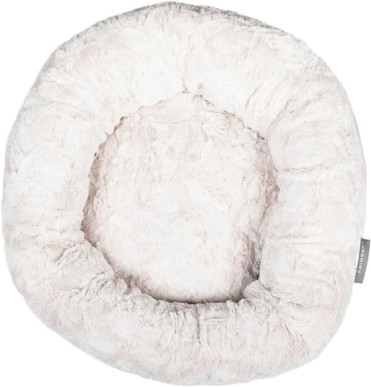 Fringe Studio Cat Bird Daisy Lite Peach Small Circle Pet Bed 18"- Poly Filled with Faux Fur Interior - Machine Washable