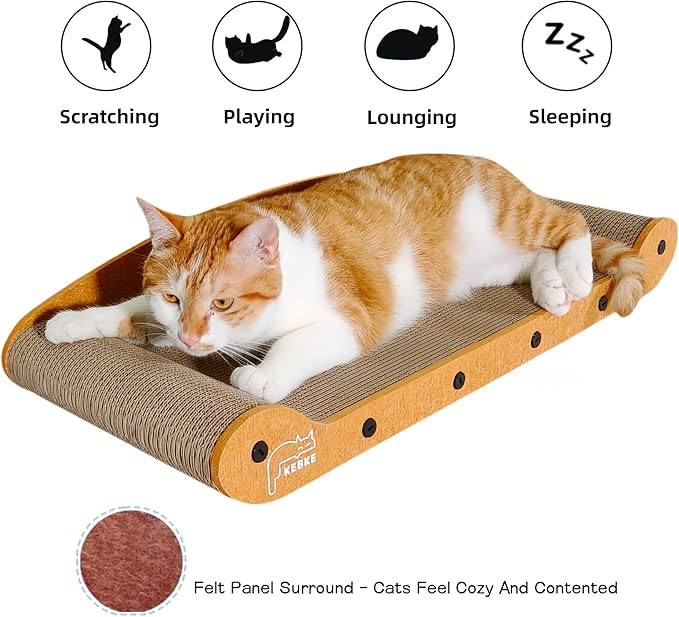Cat Scratcher Bed 27 Inch Cat Couch Scratcher &16 Inch Cat Scratch Box with Refillable Scratch Pad Cat Scratchers for Indoor Cats Durable Extra Large Cats Lounger Furniture Protector