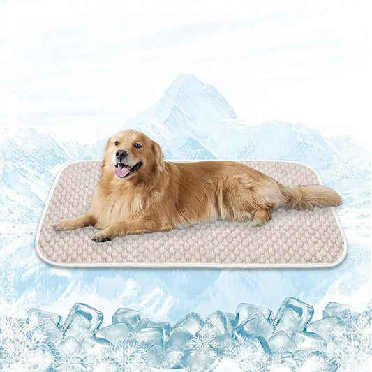 MICROCOSMOS Pet Cooling Mat & Sleeping Pad- Breathable Bubble Surface, EZ Clean. Keep Cooling for Pets, Kids and Adults in Summer.(Brown, 59" x 40")