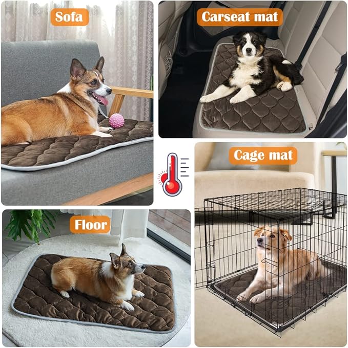 ULIGOTA Self Warming Cat Bed Self Heating Cat Mat Thermal Pet Bed Mat Self-Warming Dog Crate Pad