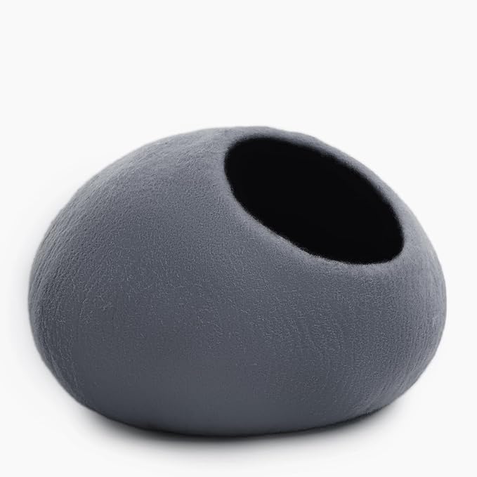 Woolygon Premium Wool Cat Cave Bed - Felt Cat Cave Handmade from 100% Merino Wool, Pet Friendly Felt Cat Bed for Indoor Cats and Kittens