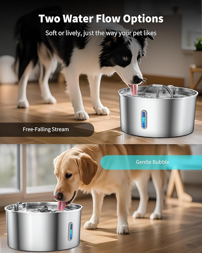 Dog Water Fountain Stainless Steel, 7L/236oz Dog Water Bowl Dispenser for Large Dogs, Automatic Cat Water Fountain