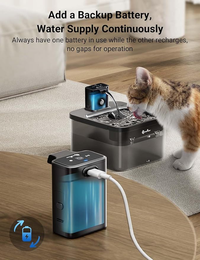 DownyPaws Replacement Battery Compartment Black for Battery Operated Cat Water Fountian DPWFP6