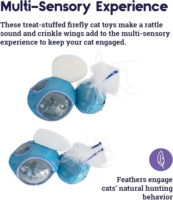 Catstages Firefly Treat Stuffer Glow-in-The-Dark Cat Toy - 2 Pack