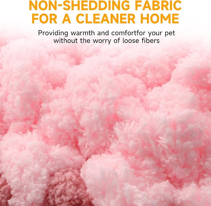 Ombre Gradient Round Cat Bed for Indoor Cats, Chunky Knit Washable & Plush Pet Bed, Cozy Nest with Non-Slip Bottom for Small Medium Cats