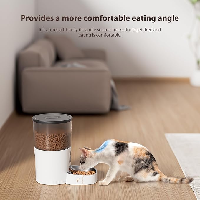 Automatic Cat Feeder, 3L Timed Pet Dry Food Dispenser with Clog-Free Design, Auto Feeder for Cats, 1-6 Meals Per Day, Desiccant Bags, with Stainless Steel