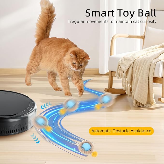 ETACCU Cat Toys,Interactive Cat Toys for Indoor Adult Cats, Automatic Rolling Ball Chase Mate, Stimulates Hunting Instincts, Hide and Seek Mouse Catching Game, 2 Speed for Adult Cats and Kittens