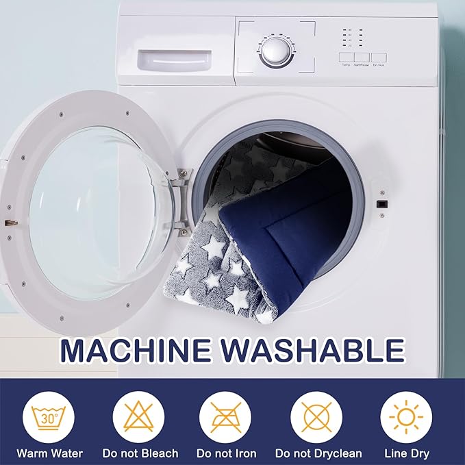 4 Pcs Washable Dog Crate Mat Kennel Pad Replaceable Reversible Pet Bed Pad for Crate Pet, Sleeping Mat for Small, Medium, Large Dog Machine Washable(18 x 24 x 1.6 Inch,Blue)