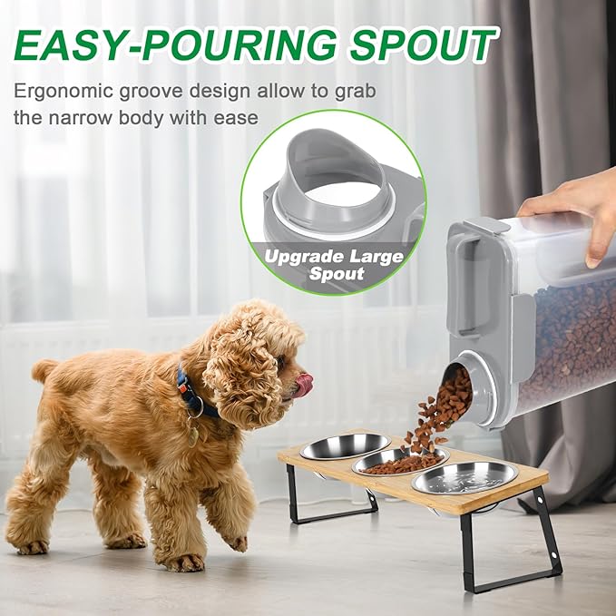 TBMax Dog Cat Food Storage Containers 2 Pack 10 Lbs to 14 Lbs Airtight Pet Food Container Dispenser Bird Seed Container with Large Spout & Portable Handle, Travel Dog Treat Cat Food Storage Bin