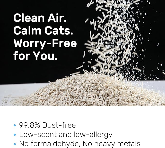 EcoFusion Cat Litter (8lb) – Plant-Based Tofu & Corn Formula, 99.8% Dust-Free, Fast Clumping, Hypoallergenic, Long-Lasting Odor Control, for Multi-Cat Homes