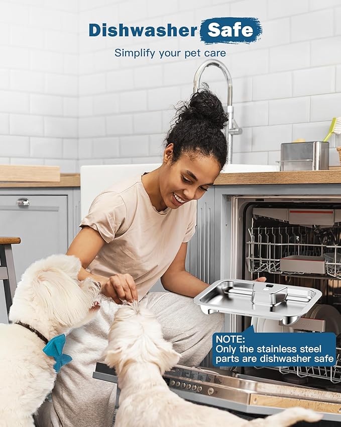 Large Dog Water Fountain Stainless Steel,3 Gallon Extra Big Pet Water Fountain for Large Dogs with 4 Filters,Automatic Dog Water Bowl Dispenser Drinking Fountains,Easy to Clean,Quiet Pump