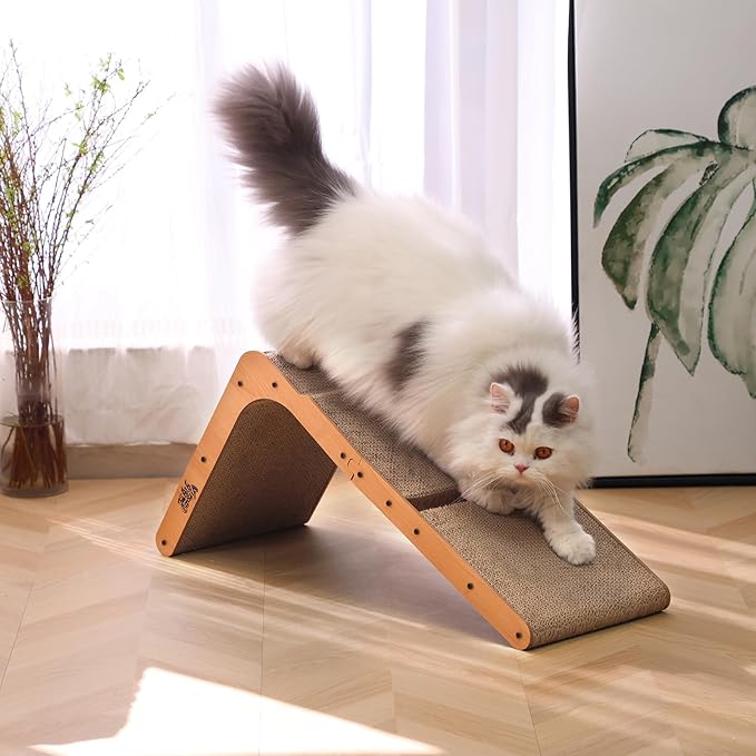Cat Scratcher, Vertical Cat Scratching Board, 23.6 Inch L Shape Cat Scratch Pads Wall Mount Cat Scratchers for Indoor Cats