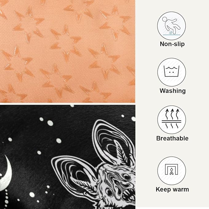 Pet Bed Bat Halloween Dog Bed Mat Absorbing Non Slip Pad Pet Sleeping Mat for Small, Medium, and Large Dogs Puppy Cat 36 in x 24 in