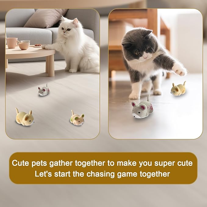 OHGOSH Hamster Teaser That Escapes, Cats Catching Mouse Game, Interactive Cat Toy, Quirky Pet Interactive Tools, Hurry Up and Give It to Your House Pet (3 PCS)