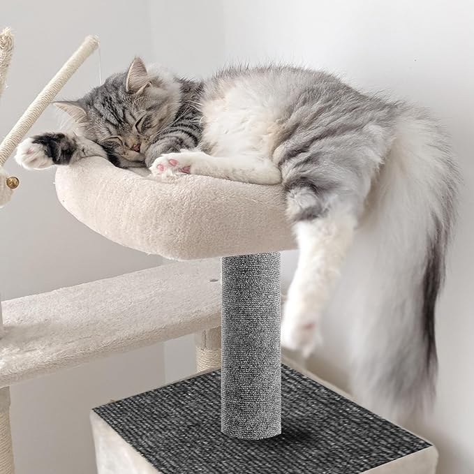 Cat Scratch Couch Furniture Protector, Adhesive Cat Scratch Pad Deterrent for Furniture, DIY Climbing Scratcher for Indoor Cats (Light Grey, 39.3x15.8 in)